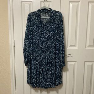 Banana Republic Blue Long Sleeve Dress